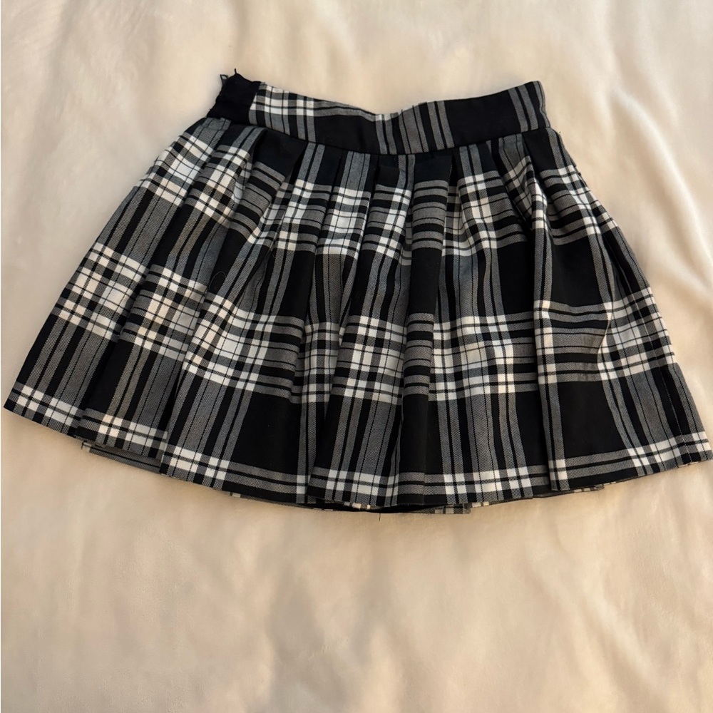 Alice and Olivia plaid Black and White mini Skirt
